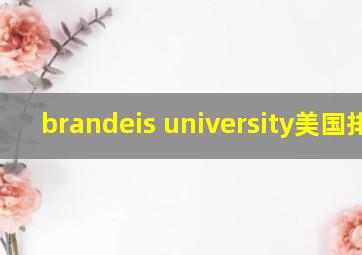 brandeis university美国排名